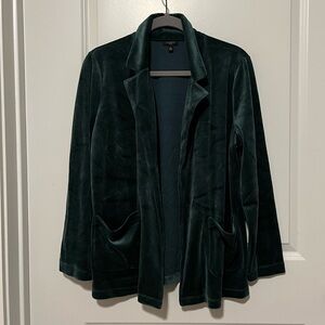 Talbots Deep green velvet blazer